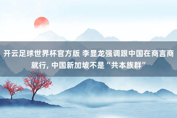 开云足球世界杯官方版 李显龙强调跟中国在商言商就行, 中国新加坡不是“共本族群”