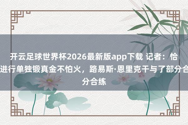开云足球世界杯2026最新版app下载 记者：恰20进行单独锻真金不怕火，路易斯·恩里克干与了部分合练