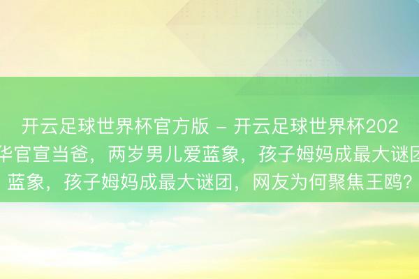 开云足球世界杯官方版 - 开云足球世界杯2026最新版app下载 何九华官宣当爸，两岁男儿爱蓝象，孩子姆妈成最大谜团，网友为何聚焦王鸥？