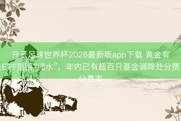 开云足球世界杯2026最新版app下载 黄金有关ETF范围“缩水”，年内已有超百只基金调降处分费率