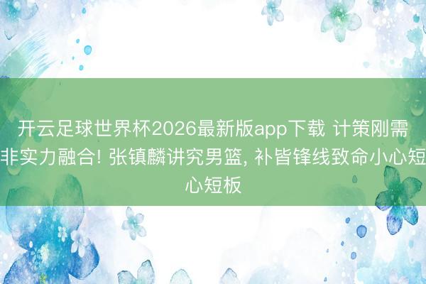 开云足球世界杯2026最新版app下载 计策刚需而非实力融合! 张镇麟讲究男篮， 补皆锋线致命小心短板